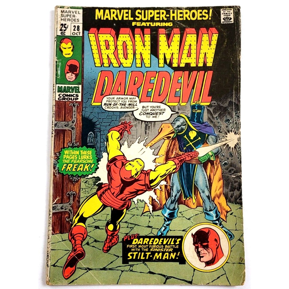 MARVEL SUPER-HEROES‎ FT IRON MAN & DAREDEVIL  #28  (1970) / FN-